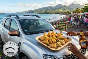 Samoussa aux fromage sur une voiture de location